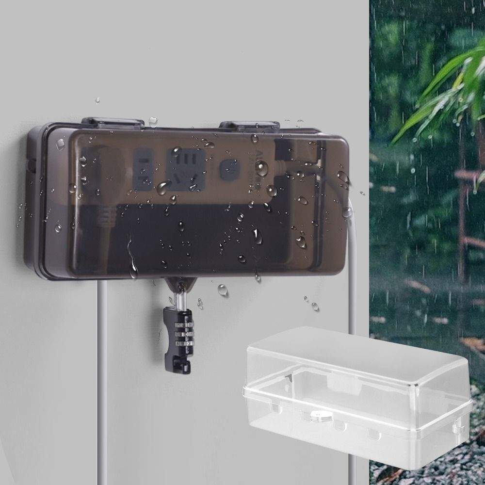 Outdoor Power Strip With Cover - Wytrzymała Plastikowa Skrzynka na Wtyczki, Odporna