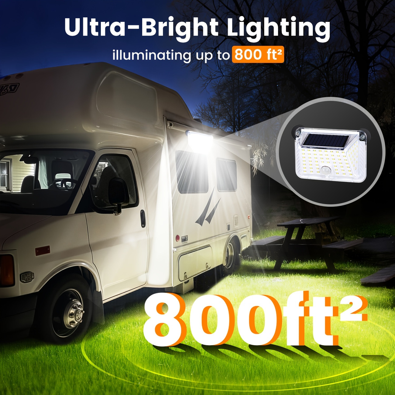 Outdoor Power G Sensor - Magnetyczna lampa solarna do przyczepy, z